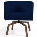 Poltrona Decorativa Giratória Base Ka Betina D02 Veludo Azul Oxford C-304 - Lyam Decor
