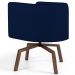 Poltrona Decorativa Giratória Base Ka Betina D02 Veludo Azul Oxford C-304 - Lyam Decor