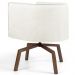 Poltrona Decorativa Giratória Base Ka Betina D02 Veludo Bege C-309 - Lyam Decor