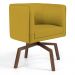 Poltrona Decorativa Giratória Base Ka Betina D02 Veludo Mostarda C-279 - Lyam Decor