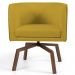 Poltrona Decorativa Giratória Base Ka Betina D02 Veludo Mostarda C-279 - Lyam Decor