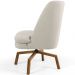 Poltrona Decorativa Giratória Base Ka Castanho Pérsia D02 Linho Bege C-107 - Lyam Decor