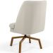 Poltrona Decorativa Giratória Base Ka Castanho Pérsia D02 Linho Bege C-107 - Lyam Decor