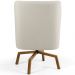 Poltrona Decorativa Giratória Base Ka Castanho Pérsia D02 Linho Bege C-107 - Lyam Decor