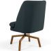 Poltrona Decorativa Giratória Base Ka Castanho Pérsia D02 Linho Chumbo C-465 - Lyam Decor