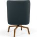 Poltrona Decorativa Giratória Base Ka Castanho Pérsia D02 Linho Chumbo C-465 - Lyam Decor