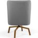 Poltrona Decorativa Giratória Base Ka Castanho Pérsia D02 Linho Cinza C-416 - Lyam Decor