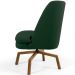 Poltrona Decorativa Giratória Base Ka Castanho Pérsia D02 Linho Verde C-117 - Lyam Decor