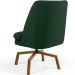 Poltrona Decorativa Giratória Base Ka Castanho Pérsia D02 Linho Verde C-117 - Lyam Decor