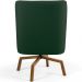 Poltrona Decorativa Giratória Base Ka Castanho Pérsia D02 Linho Verde C-117 - Lyam Decor