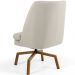 Poltrona Decorativa Giratória Base Ka Castanho Pérsia D02 Veludo Bege B-309 - Lyam Decor