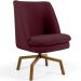 Poltrona Decorativa Giratória Base Ka Castanho Pérsia D02 Veludo Marsala B-278 - Lyam Decor