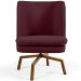 Poltrona Decorativa Giratória Base Ka Castanho Pérsia D02 Veludo Marsala B-278 - Lyam Decor