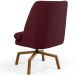Poltrona Decorativa Giratória Base Ka Castanho Pérsia D02 Veludo Marsala B-278 - Lyam Decor