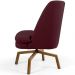 Poltrona Decorativa Giratória Base Ka Castanho Pérsia D02 Veludo Marsala B-278 - Lyam Decor