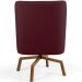 Poltrona Decorativa Giratória Base Ka Castanho Pérsia D02 Veludo Marsala B-278 - Lyam Decor