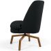Poltrona Decorativa Giratória Base Ka Castanho Pérsia D02 Veludo Preto B-300 - Lyam Decor