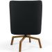 Poltrona Decorativa Giratória Base Ka Castanho Pérsia D02 Veludo Preto B-300 - Lyam Decor