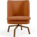 Poltrona Decorativa Giratória Base Ka Castanho Pérsia D02 Veludo Telha B-262 - Lyam Decor