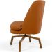 Poltrona Decorativa Giratória Base Ka Castanho Pérsia D02 Veludo Telha B-262 - Lyam Decor