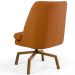 Poltrona Decorativa Giratória Base Ka Castanho Pérsia D02 Veludo Telha B-262 - Lyam Decor