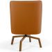Poltrona Decorativa Giratória Base Ka Castanho Pérsia D02 Veludo Telha B-262 - Lyam Decor