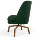 Poltrona Decorativa Giratória Base Ka Castanho Pérsia D02 Veludo Verde B-303 - Lyam Decor