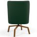 Poltrona Decorativa Giratória Base Ka Castanho Pérsia D02 Veludo Verde B-303 - Lyam Decor