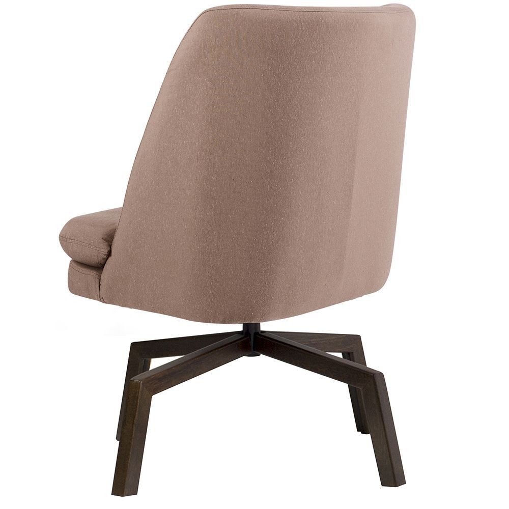 Poltrona Decorativa Giratória Base Ka Pérsia D02 Algodão Rosa C-105 - Lyam Decor