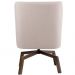 Poltrona Decorativa Giratória Base Ka Pérsia D02 Linho Bege C-107 - Lyam Decor