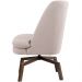 Poltrona Decorativa Giratória Base Ka Pérsia D02 Linho Bege C-107 - Lyam Decor