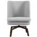 Poltrona Decorativa Giratória Base Ka Pérsia D02 Linho Cinza C-315 - Lyam Decor