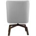 Poltrona Decorativa Giratória Base Ka Pérsia D02 Linho Cinza C-315 - Lyam Decor