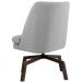 Poltrona Decorativa Giratória Base Ka Pérsia D02 Linho Cinza C-315 - Lyam Decor