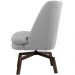 Poltrona Decorativa Giratória Base Ka Pérsia D02 Linho Cinza C-315 - Lyam Decor