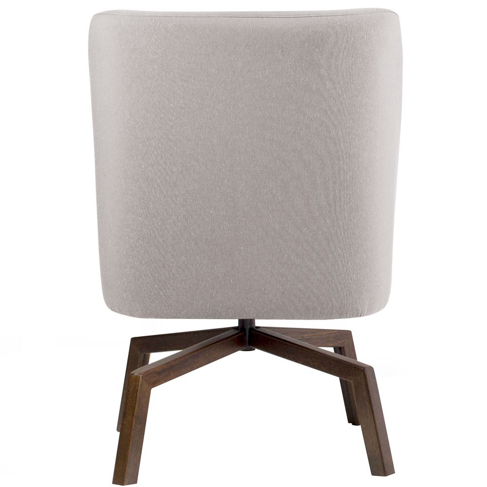 Poltrona Decorativa Giratória Base Ka Pérsia D02 Rústico Bege C-316 - Lyam Decor