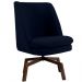 Poltrona Decorativa Giratória Base Ka Pérsia D02 Veludo Azul Marinho B-287 - Lyam Decor