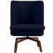 Poltrona Decorativa Giratória Base Ka Pérsia D02 Veludo Azul Marinho B-287 - Lyam Decor