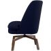 Poltrona Decorativa Giratória Base Ka Pérsia D02 Veludo Azul Marinho B-287 - Lyam Decor