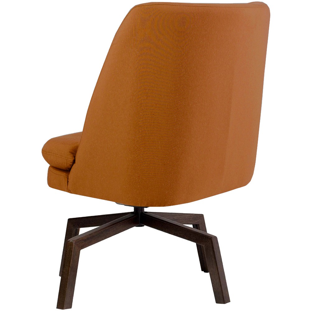 Poltrona Decorativa Giratória Base Ka Pérsia D02 Veludo Telha B-262 - Lyam Decor