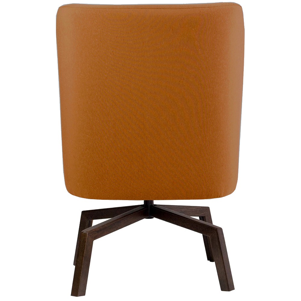 Poltrona Decorativa Giratória Base Ka Pérsia D02 Veludo Telha B-262 - Lyam Decor