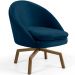 Poltrona Decorativa Giratória Base Ka Rafa D02 Veludo Azul Oxford C-304 - Lyam Decor