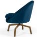 Poltrona Decorativa Giratória Base Ka Rafa D02 Veludo Azul Oxford C-304 - Lyam Decor