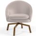 Poltrona Decorativa Giratória Base Ka Rafa D02 Veludo Bege C-309 - Lyam Decor