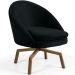Poltrona Decorativa Giratória Base Ka Rafa D02 Veludo Preto C-300 - Lyam Decor