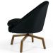 Poltrona Decorativa Giratória Base Ka Rafa D02 Veludo Preto C-300 - Lyam Decor