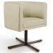 Poltrona Decorativa Giratória Base X Betina D02 Linho Bege C-129 - Lyam Decor