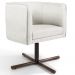 Poltrona Decorativa Giratória Base X Betina D02 Linho Bege C-443 - Lyam Decor