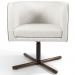 Poltrona Decorativa Giratória Base X Betina D02 Linho Bege C-443 - Lyam Decor