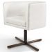Poltrona Decorativa Giratória Base X Betina D02 Linho Bege C-443 - Lyam Decor